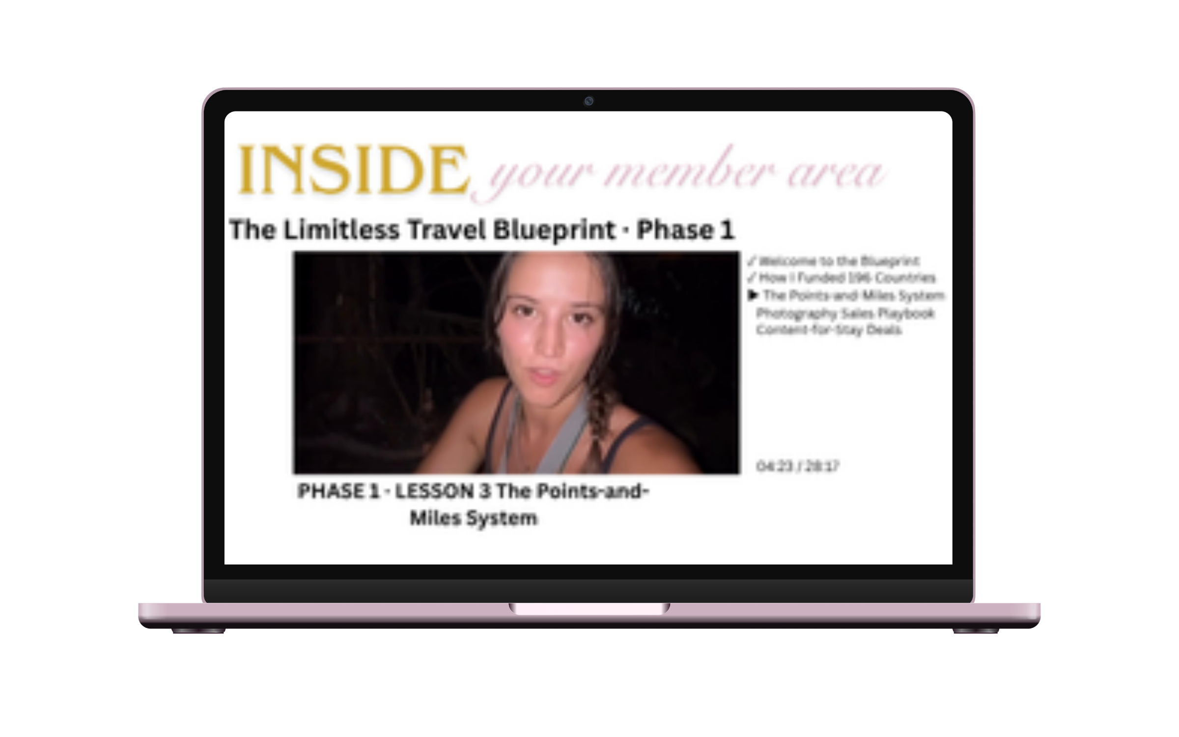 Preview of the private viewing portal where the freebie videos live